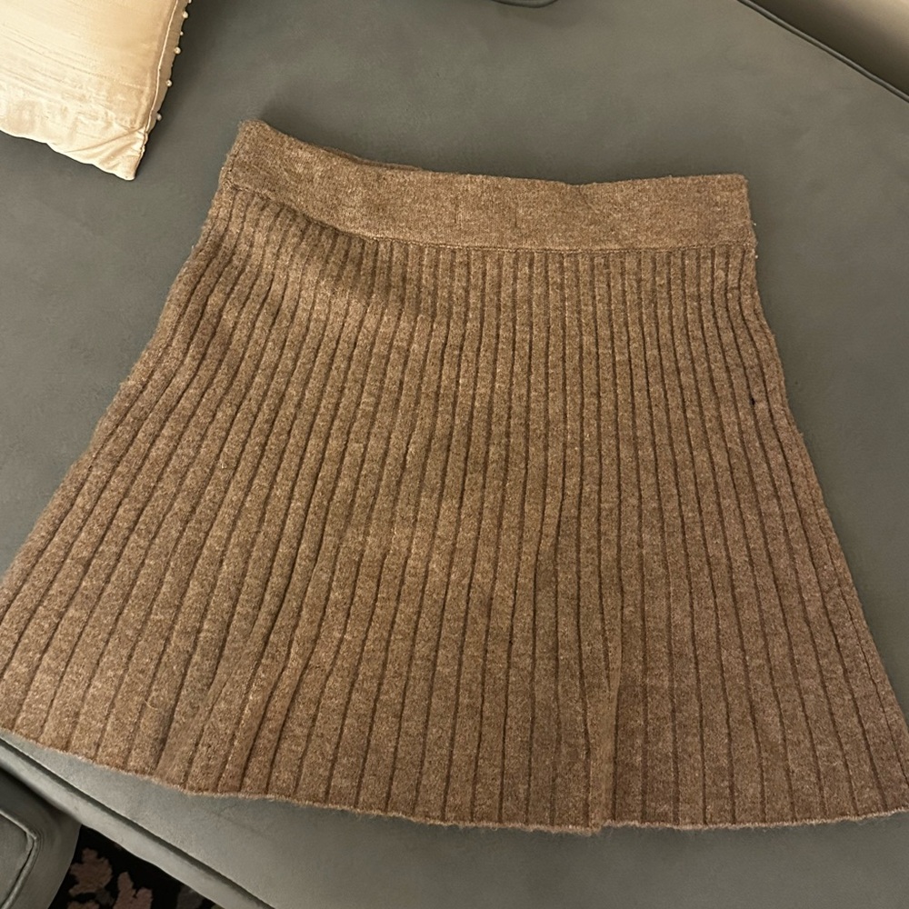 SO Women's Brown Ribbed Skater Skirt